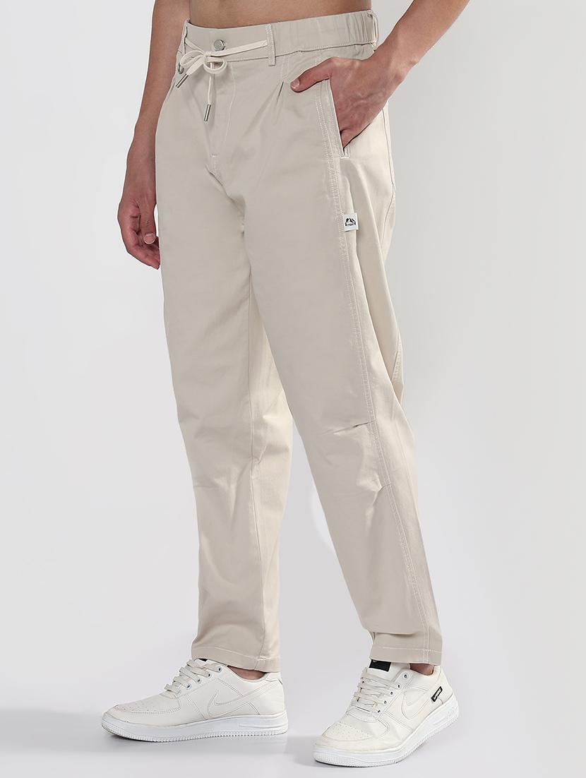 men solid mid rise relaxed fit chinos - 21933710 - Standard Image - 2