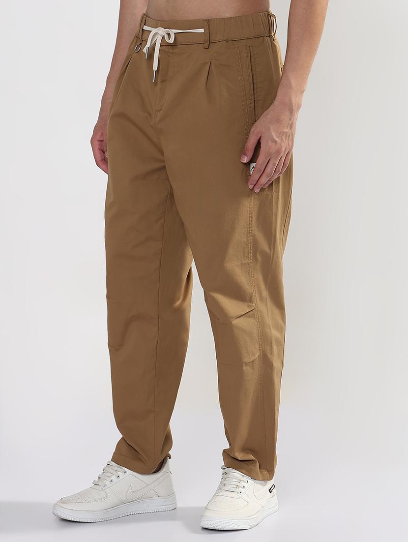 men solid mid rise relaxed fit chinos - 21933711 - Standard Image - 2