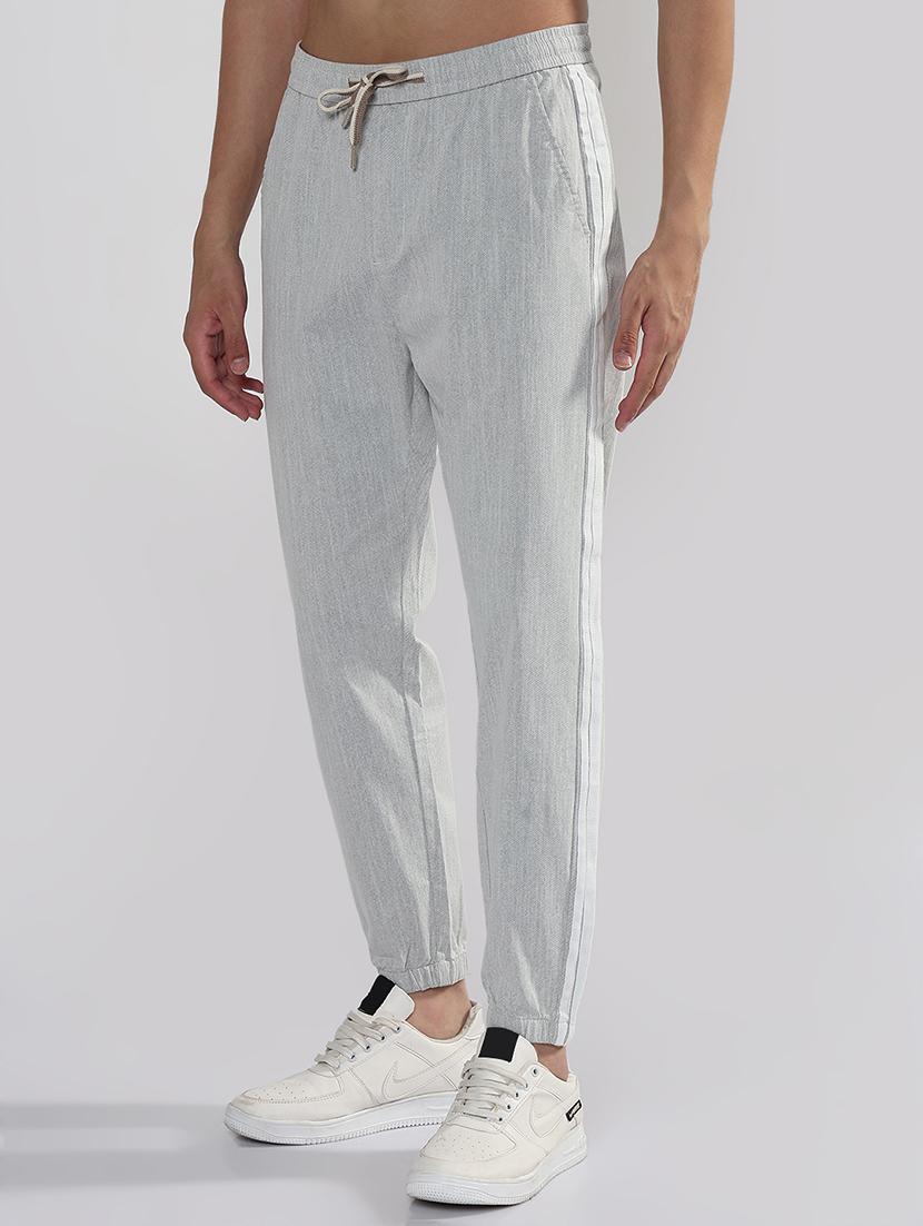 men grey side taped mid rise jogger - 21933712 - Standard Image - 2