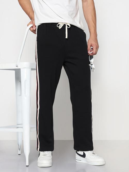 men black side taped low rise full length track pant - 21933761 -  Standard Image - 0