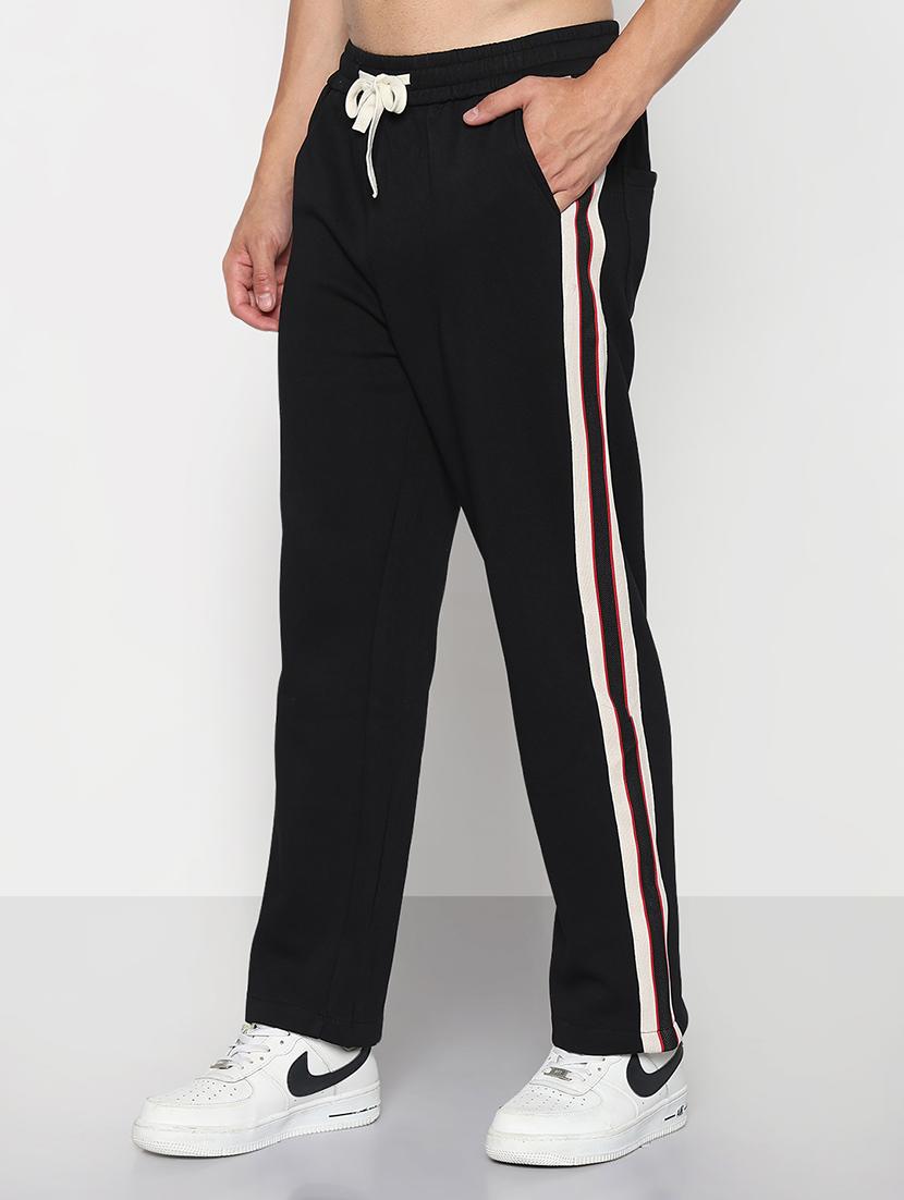 men black side taped low rise full length track pant - 21933761 - Standard Image - 2