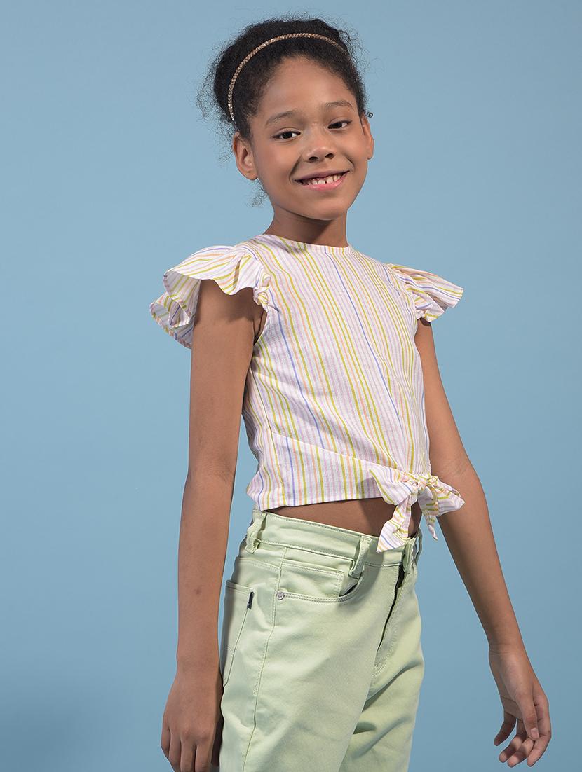girls striped round neck top - 21933777 - Standard Image - 2