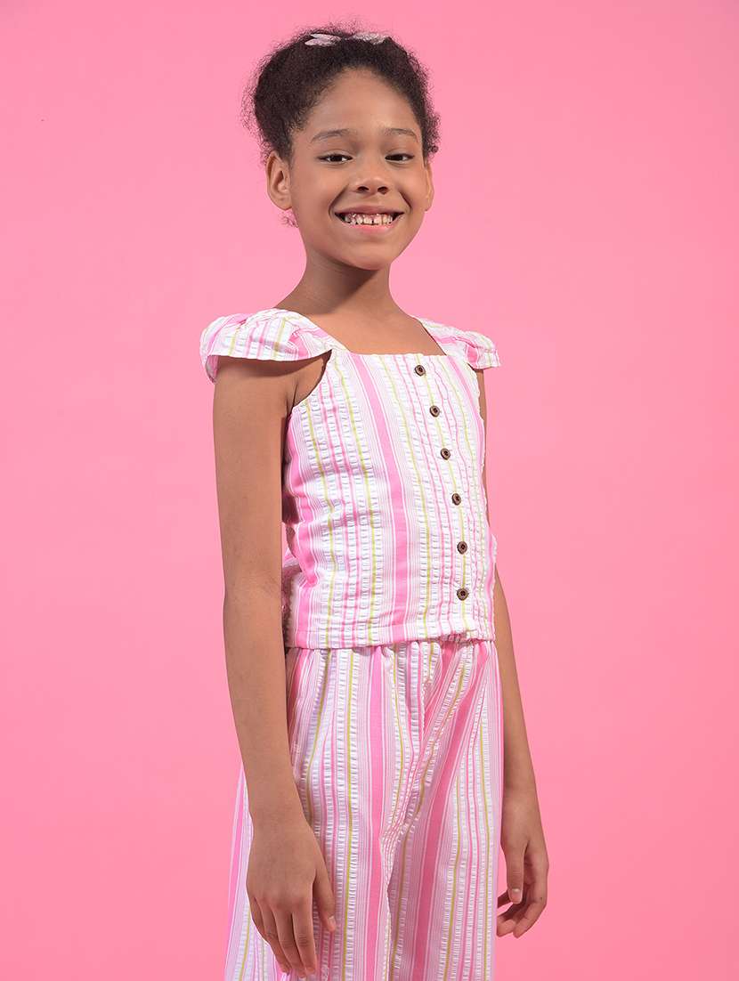 girls pink striped square neck top - 21933778 -  Standard Image - 2