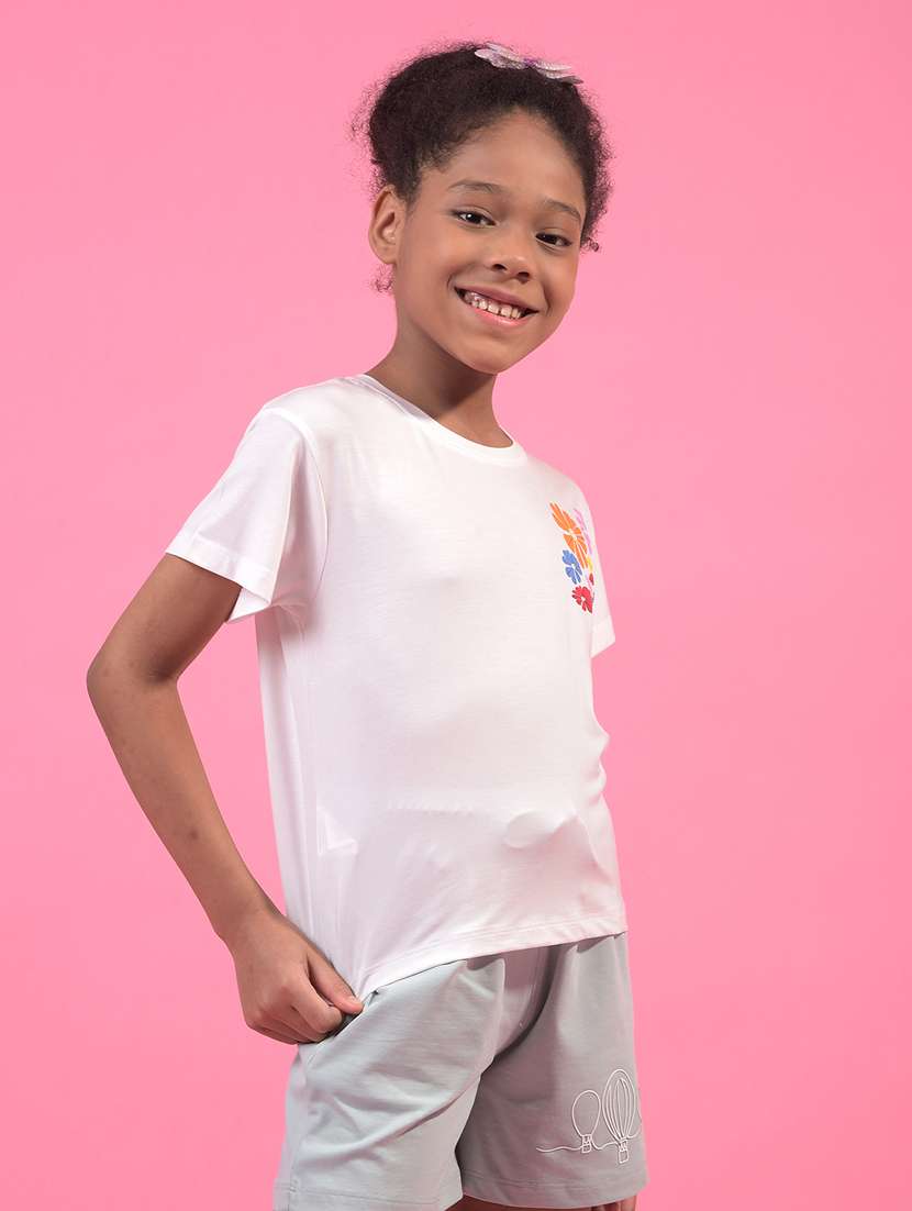 girls floral printed round neck t-shirt - 21933785 -  Standard Image - 2