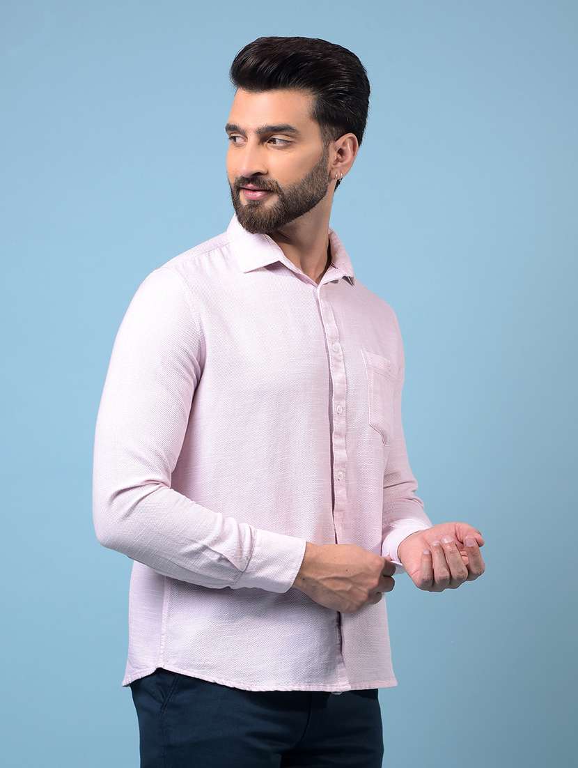men solid long sleeve slim fit casual shirt - 21933835 - Standard Image - 2