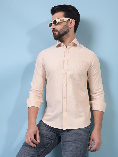 men solid long sleeve slim fit casual shirt - 21933837 -  Standard Image - 0