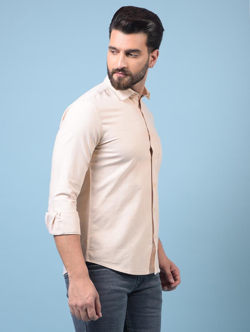 men solid long sleeve slim fit casual shirt - 21933837 - Standard Image - 2