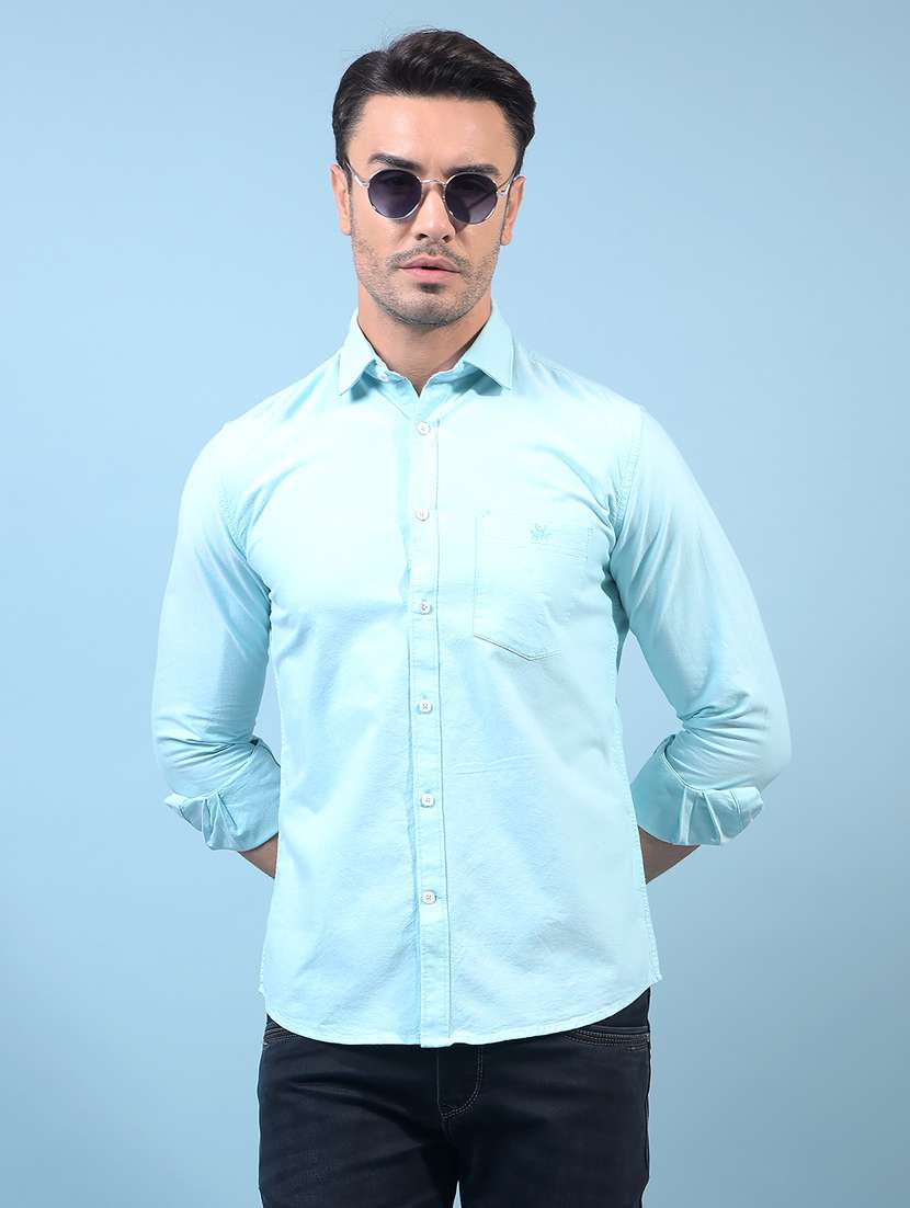 men solid long sleeve slim fit casual shirt - 21933877 - Zoom Image - 0