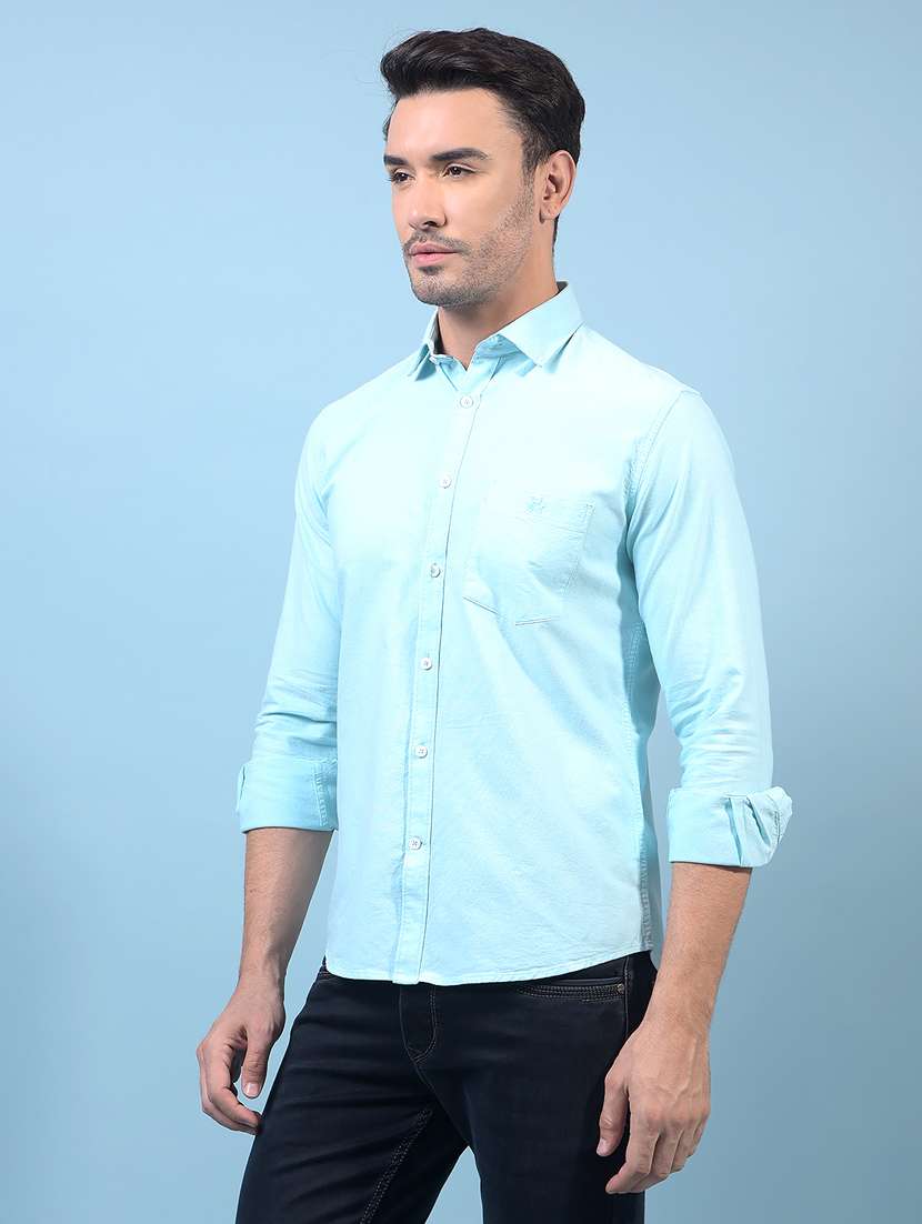 men solid long sleeve slim fit casual shirt - 21933877 - Standard Image - 2
