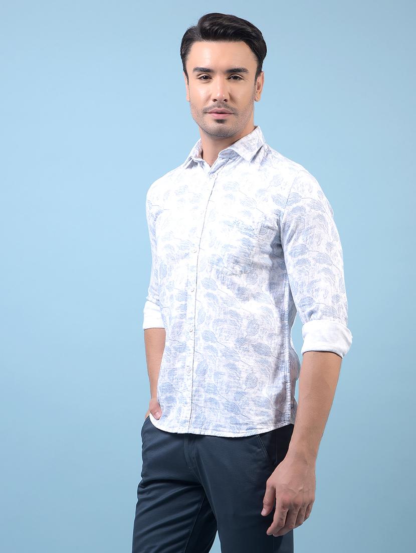 men printed long sleeve slim fit casual shirt - 21933891 - Standard Image - 2