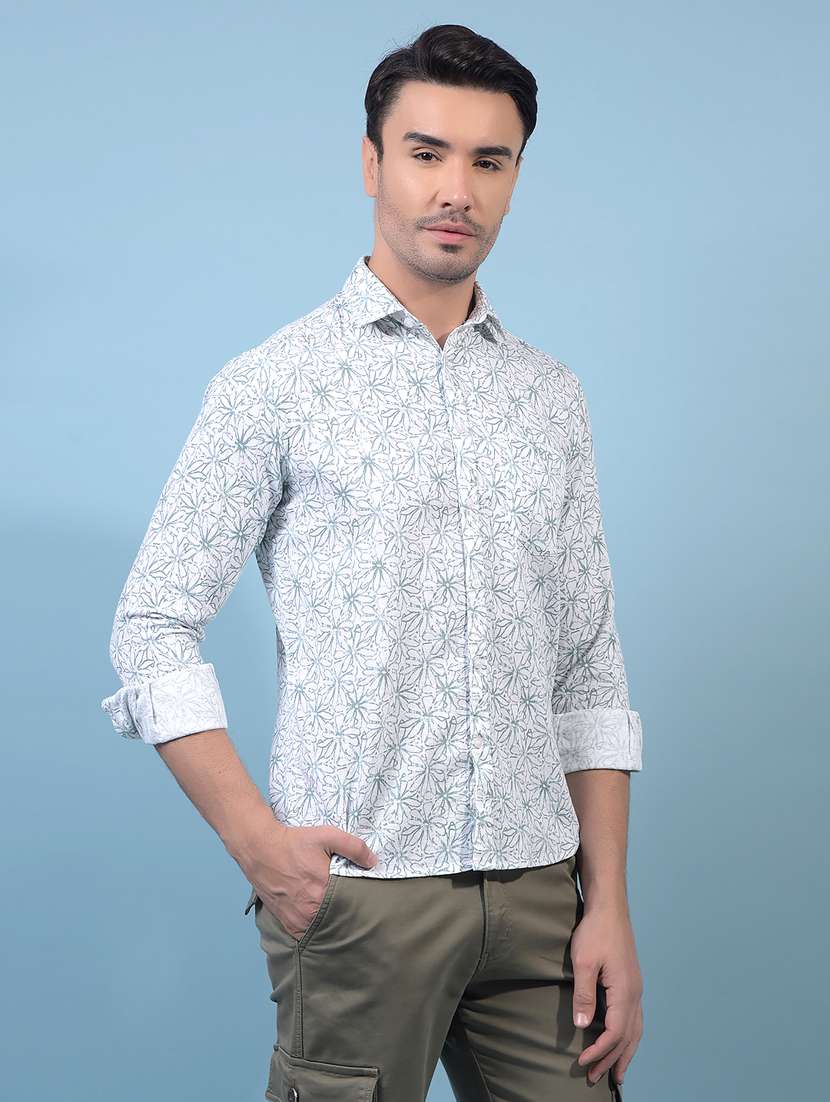 men printed long sleeve slim fit casual shirt - 21933892 -  Standard Image - 2