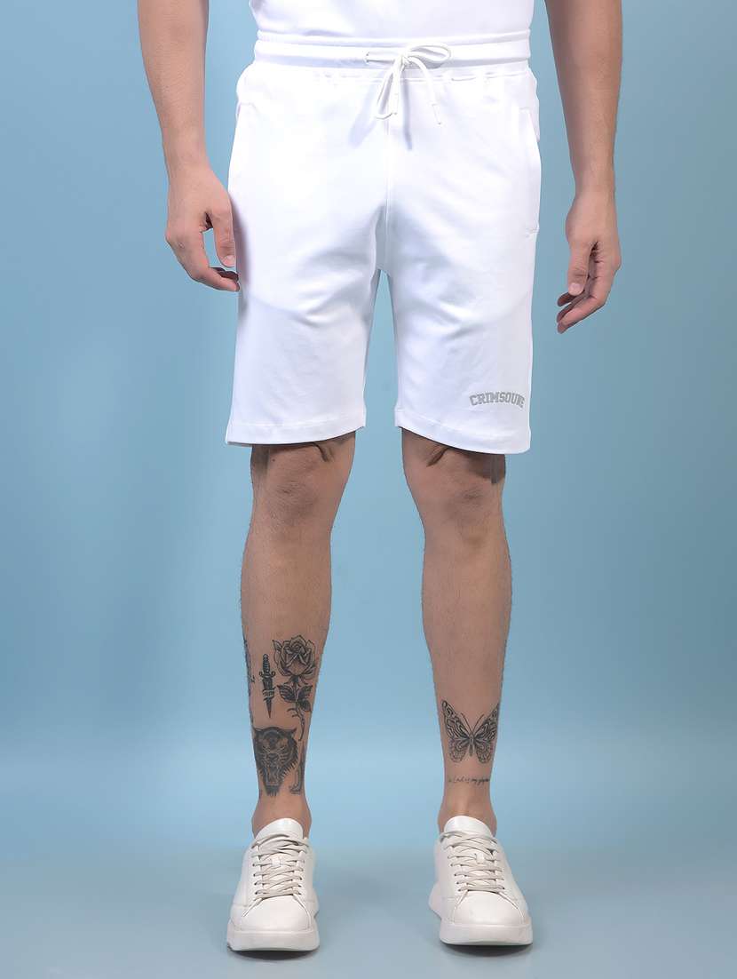 men solid mid rise regular fit shorts - 21933900 -  Zoom Image - 0