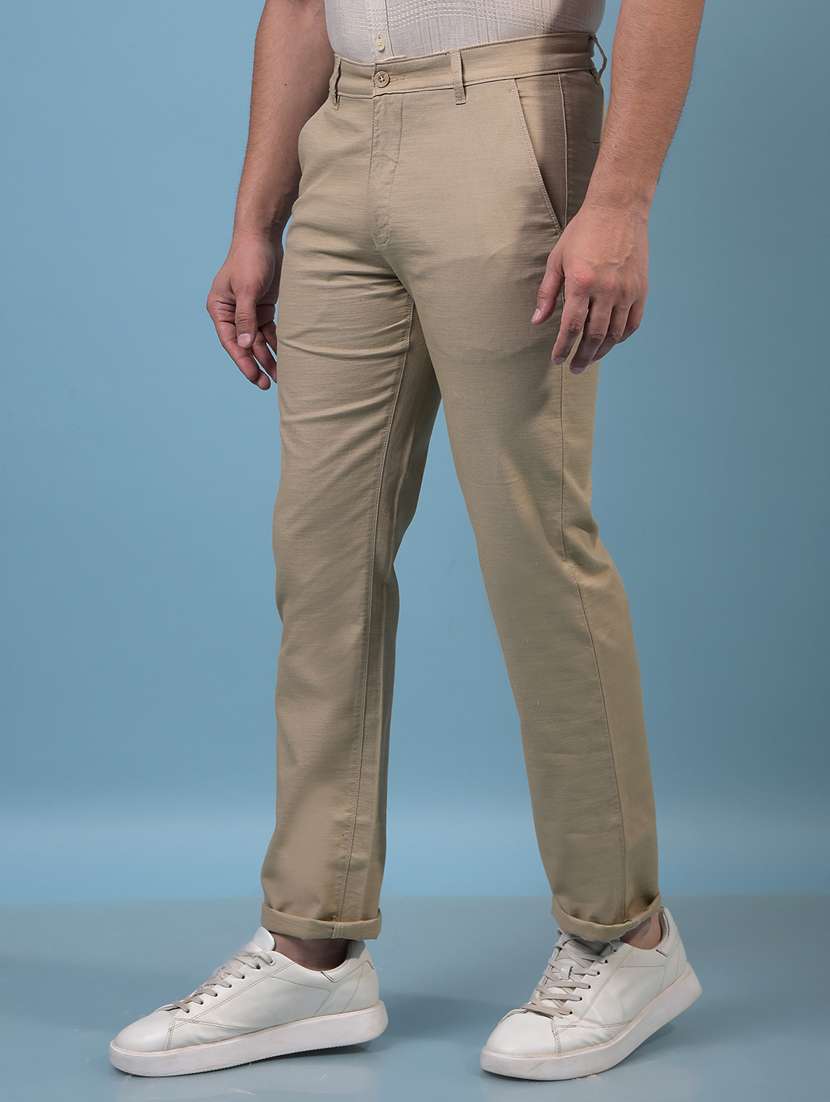 men solid mid rise flat front casual chinos  - 21933910 -  Standard Image - 2