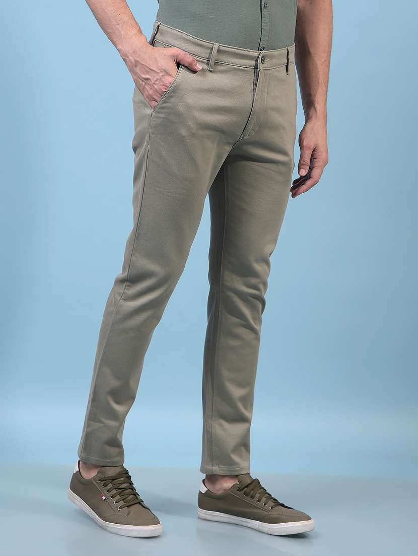 men solid mid rise flat front casual chinos  - 21933921 -  Standard Image - 2