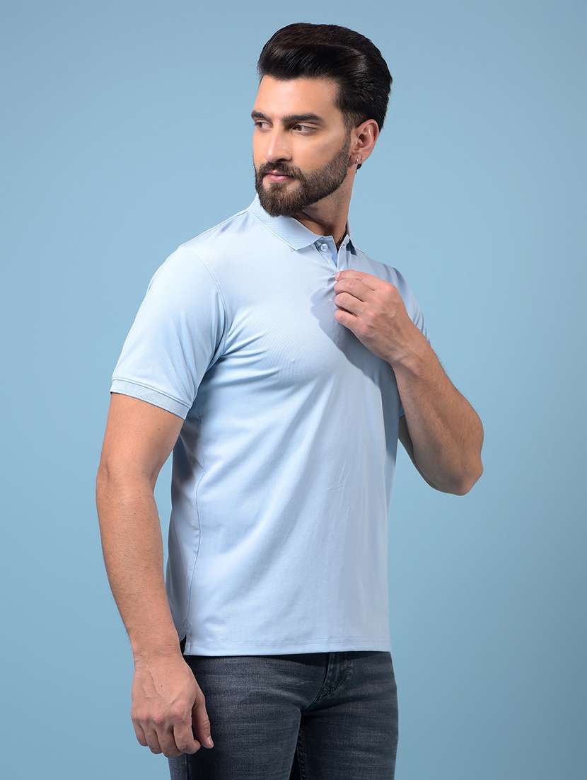 men solid short sleeve slim fit polo t-shirt - 21933940 -  Standard Image - 2