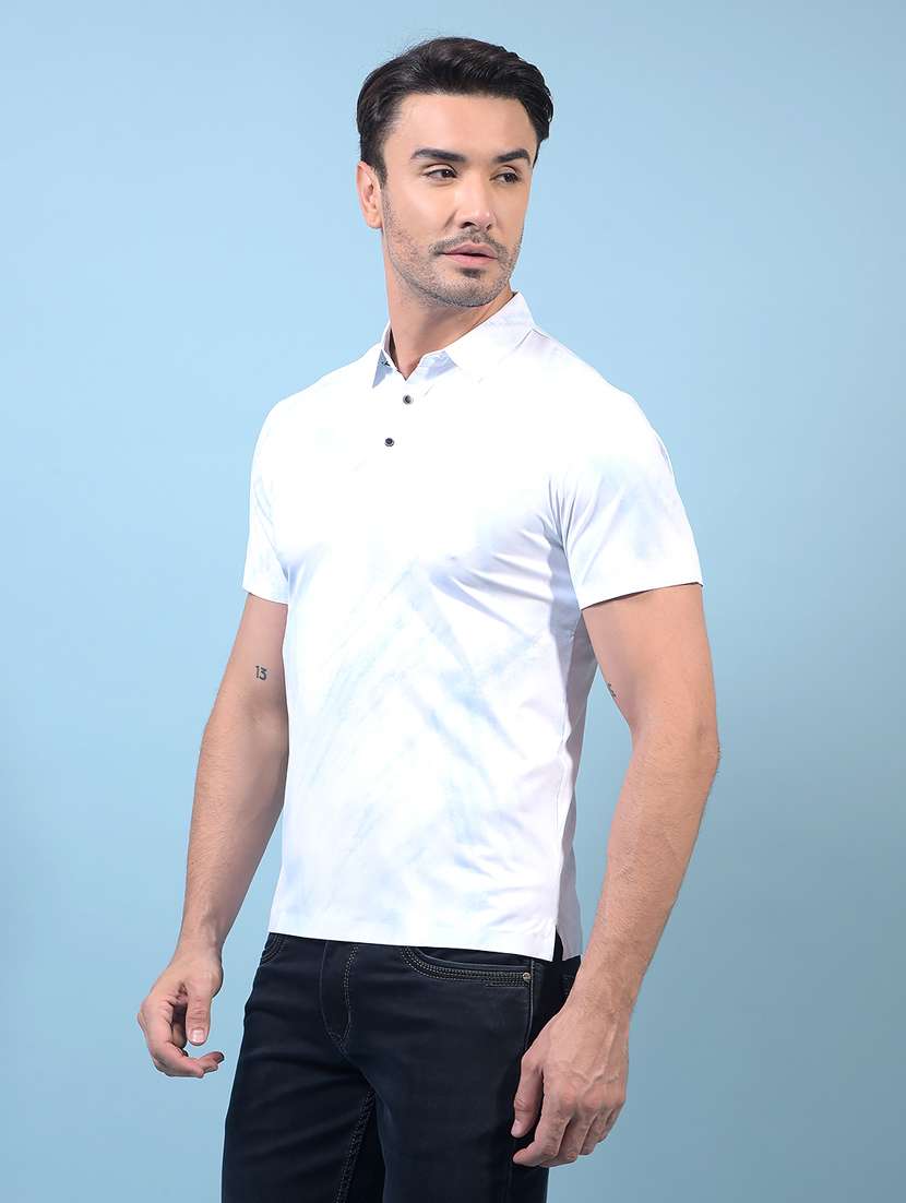men printed short sleeve slim fit polo t-shirt - 21933954 -  Standard Image - 2