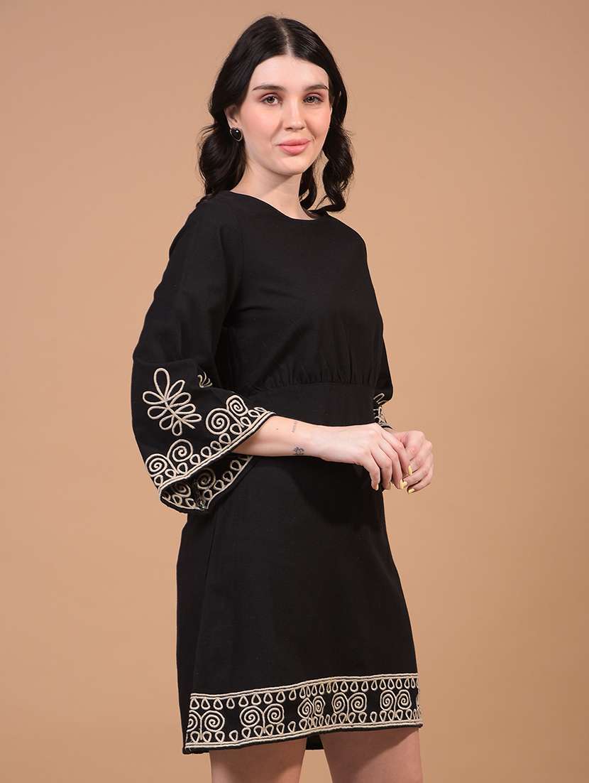 women embroidered bell sleeve a-line dress - 21933957 -  Standard Image - 2
