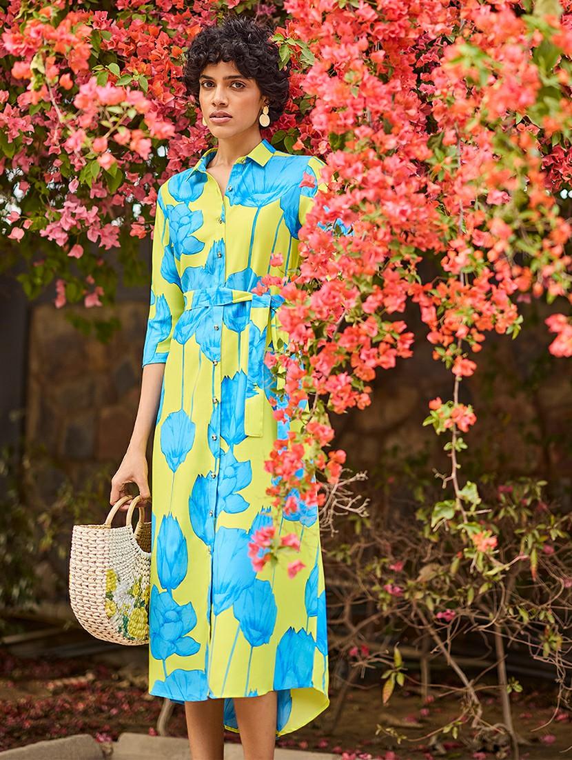 women floral printed collared shirt dress - 21933958 - Standard Image - 2