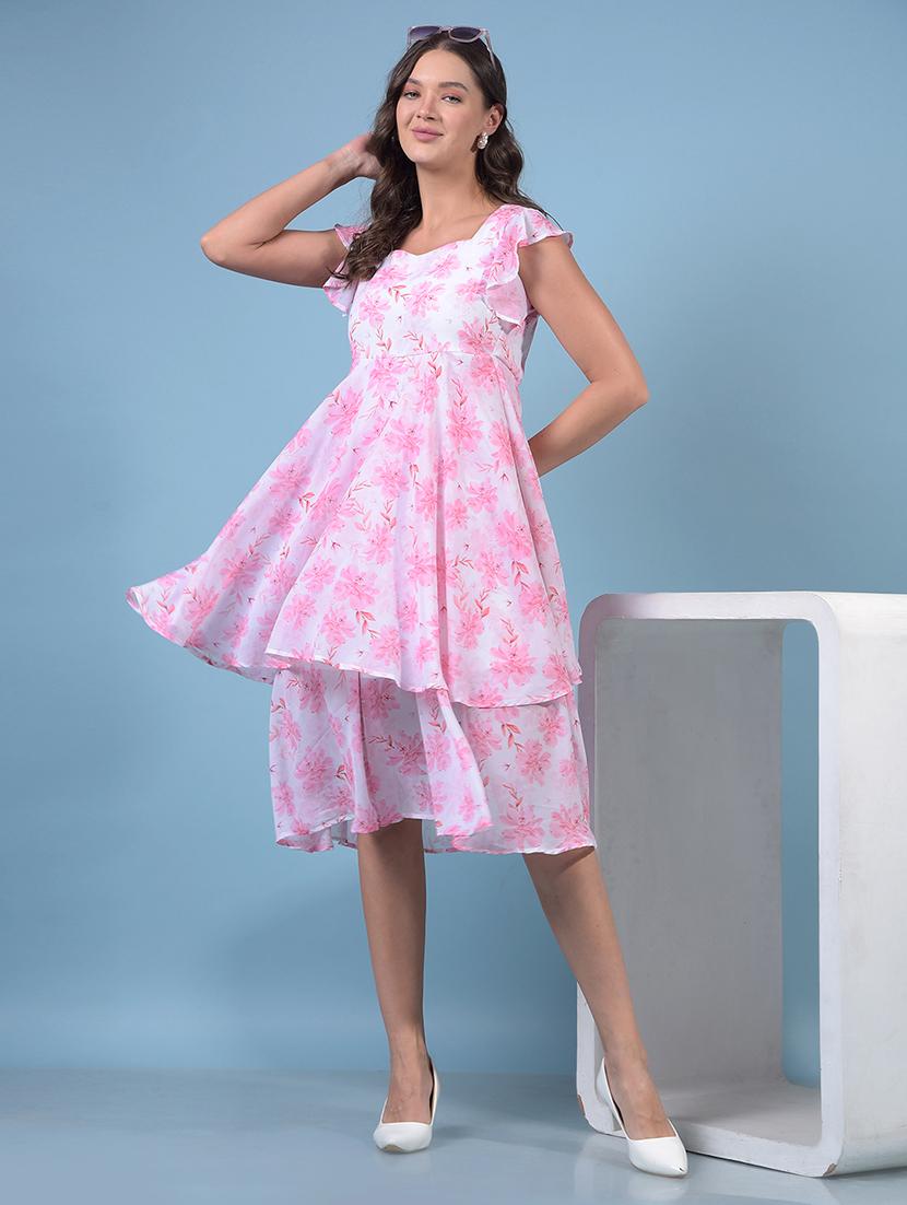 women floral printed sleeveless layered dress - 21933968 - Zoom Image - 0