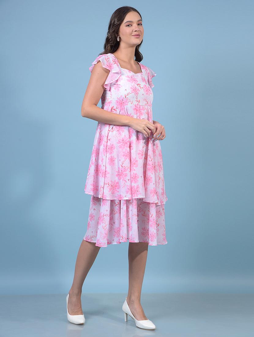 women floral printed sleeveless layered dress - 21933968 - Standard Image - 2