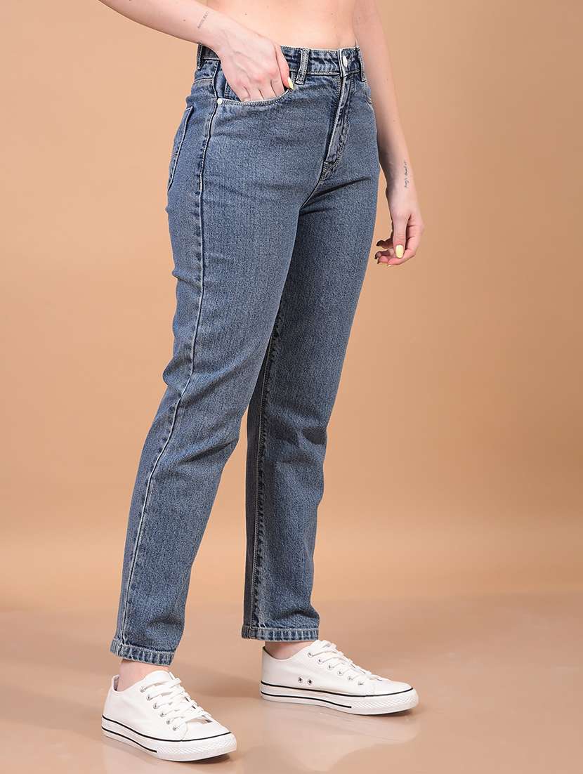 women solid mid rise slim fit jeans - 21933974 -  Standard Image - 2