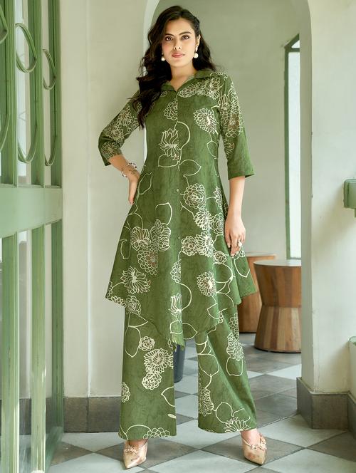 women printed kurta palazzo co-ord set - 21934034 - Standard Image - 0
