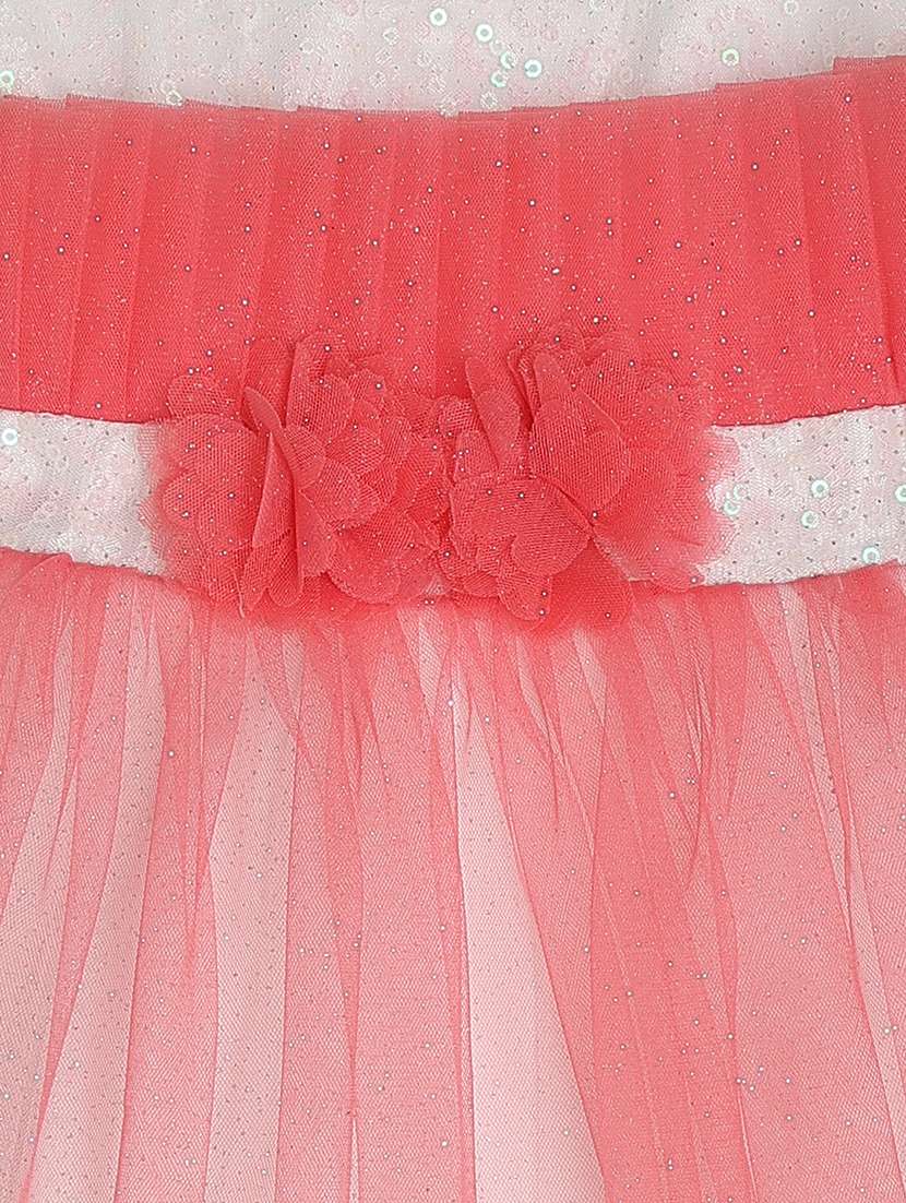 girls sequinned sleeveless flared frock - 21934129 -  Standard Image - 2