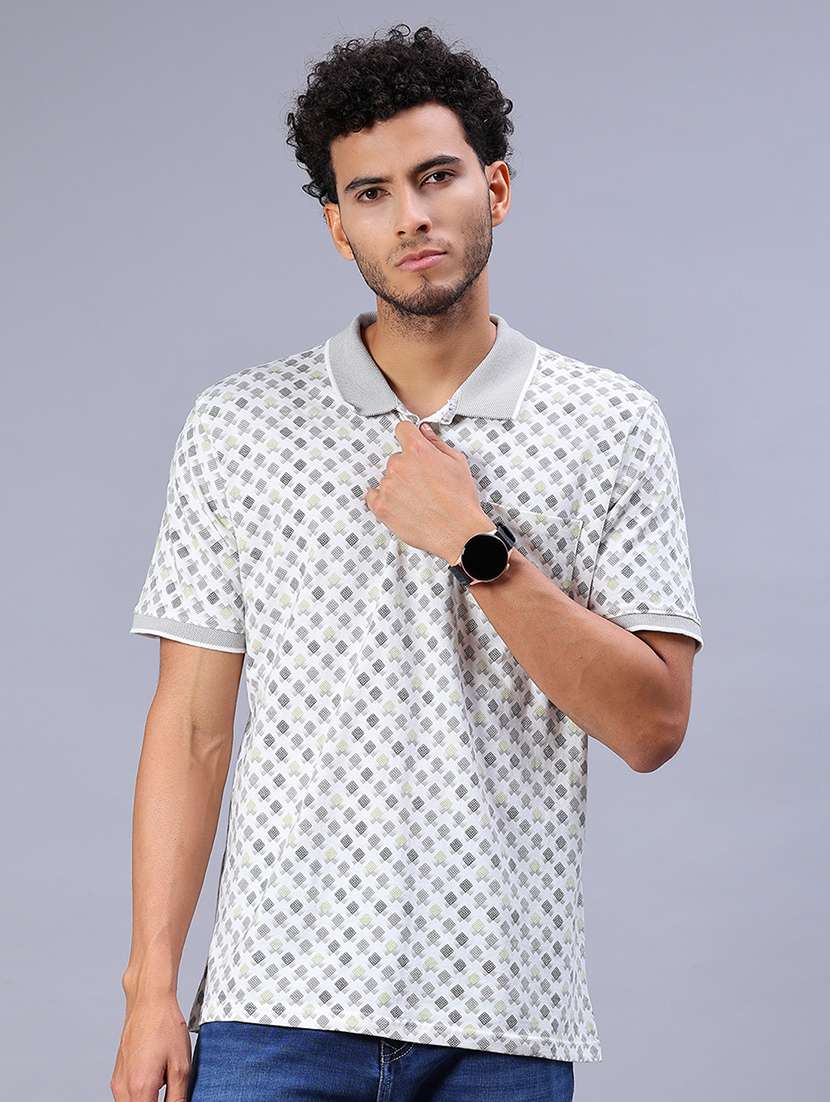 men printed short sleeve regular fit polo t-shirt - 21934188 -  Standard Image - 2