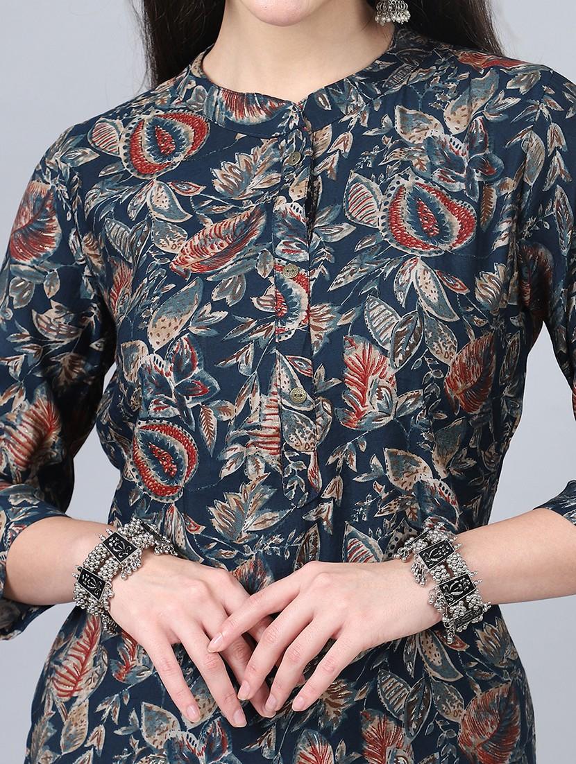 women three quarter sleeve kurta pant set - 21934283 - Standard Image - 2