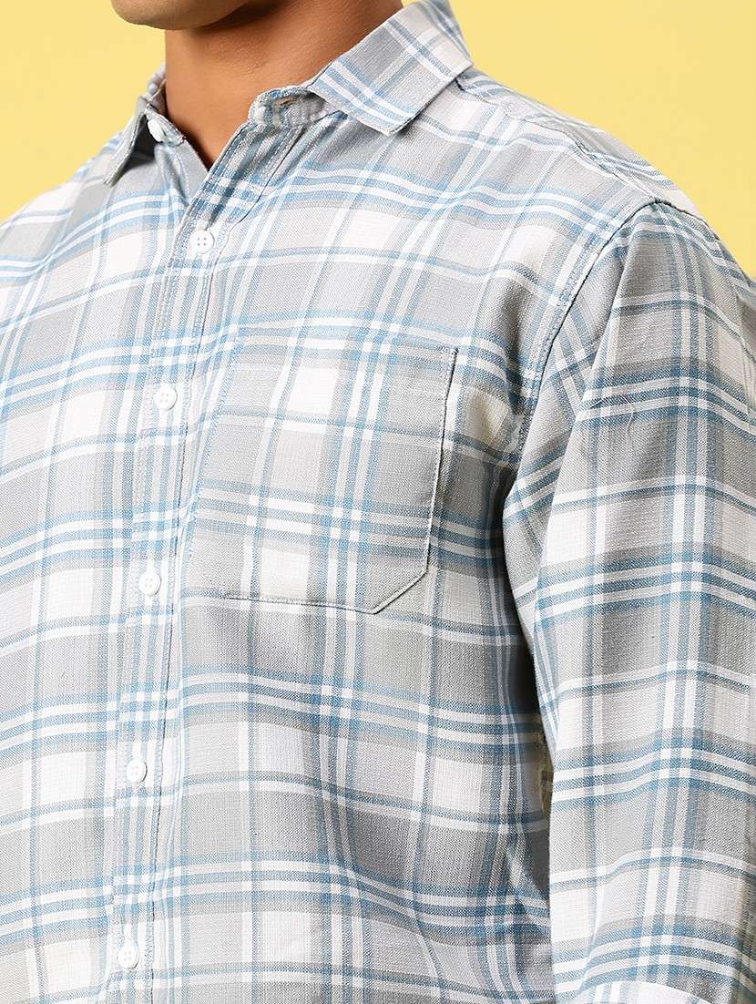 men checkered long sleeve regular fit casual shirt - 21934304 - Standard Image - 2