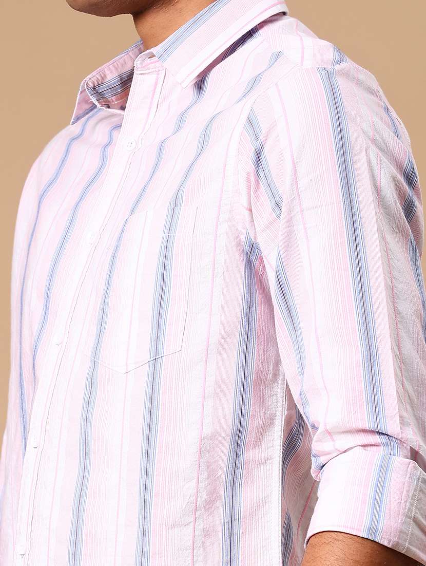men striped long sleeve regular fit casual shirt - 21934306 - Standard Image - 2