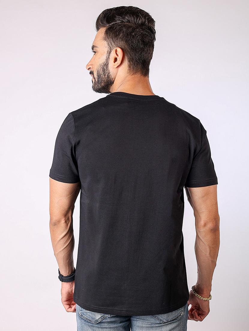 men front print round neck regular fit t-shirt - 21934734 - Standard Image - 2