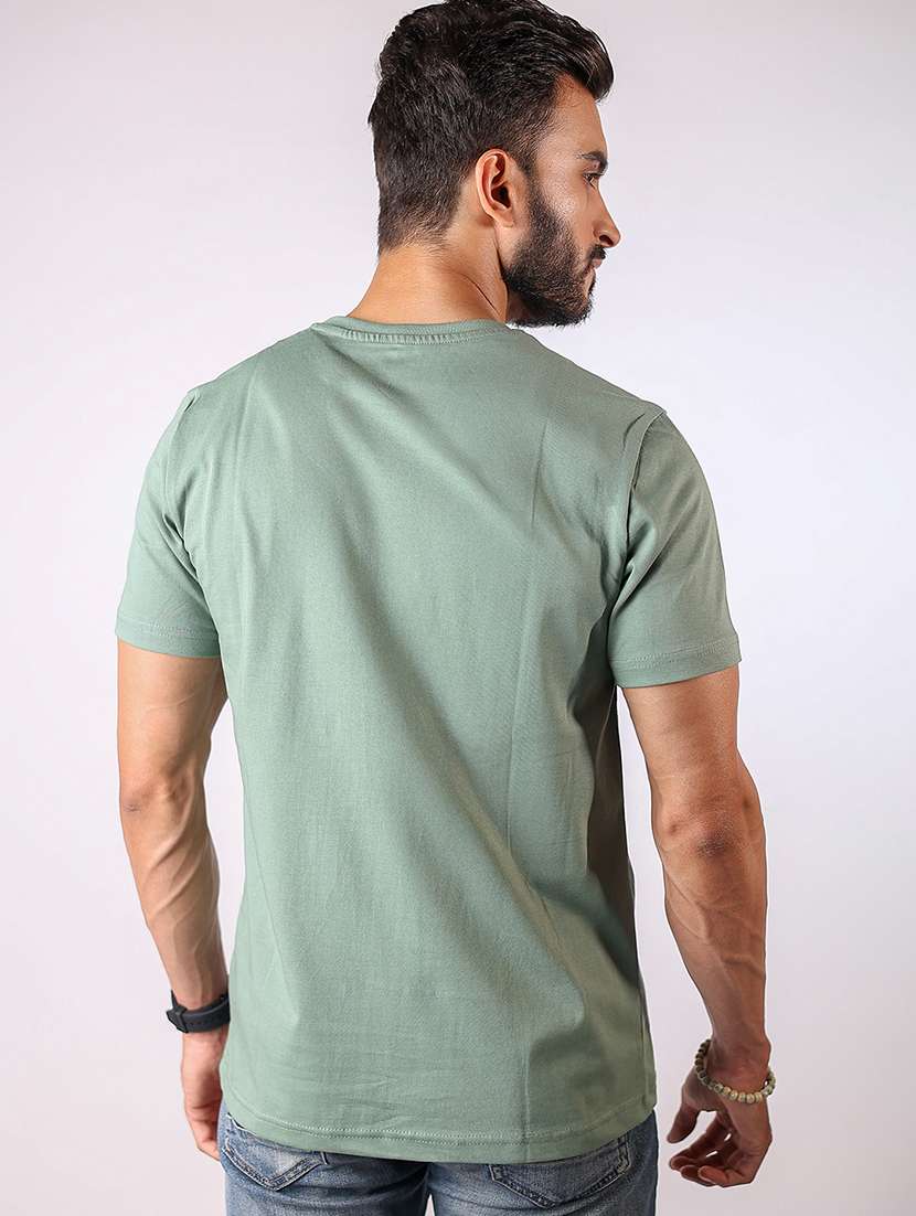 men front print round neck regular fit t-shirt - 21934739 - Standard Image - 2