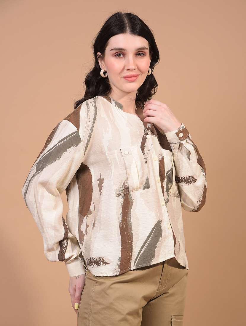 women printed long sleeve regular shirt - 21934766 -  Standard Image - 2