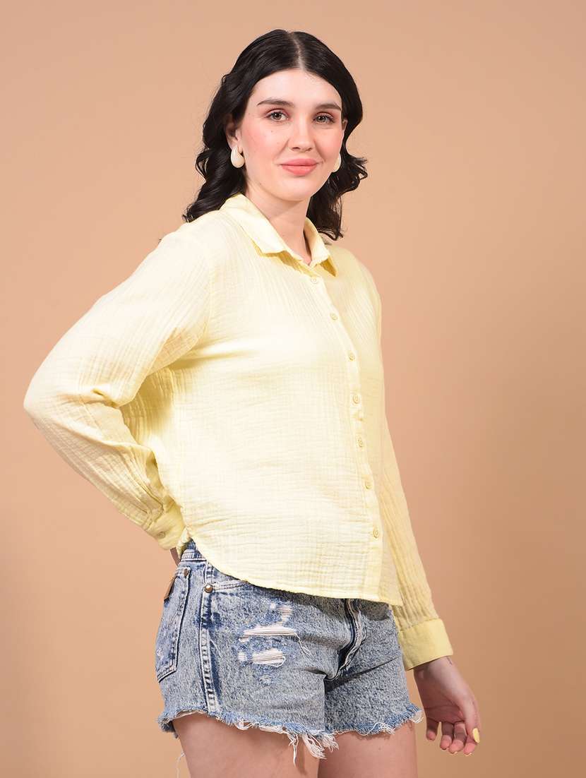 women solid long sleeve regular shirt - 21934769 -  Standard Image - 2