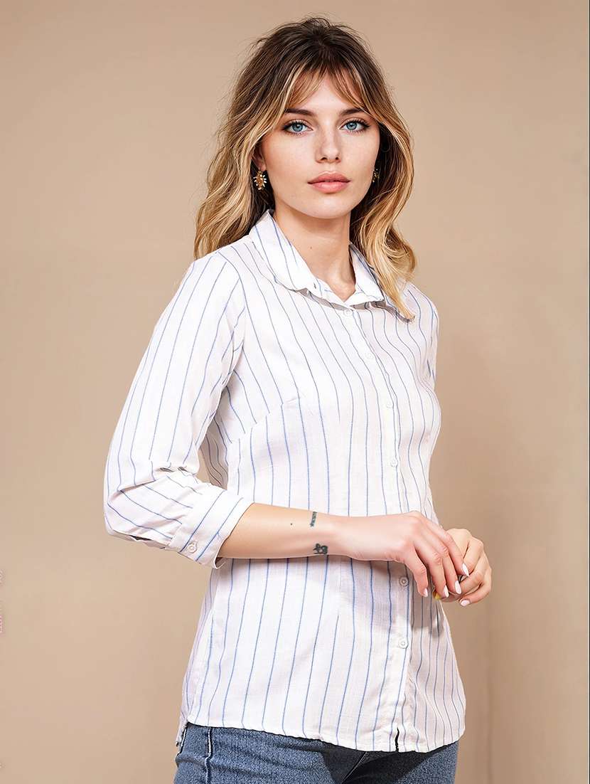 women striped collared regular shirt - 21934775 - Zoom Image - 0