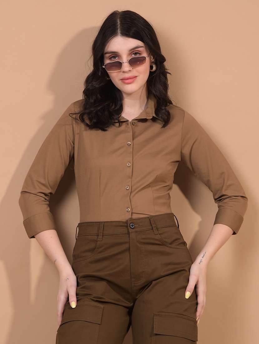 women solid collared regular shirt - 21934779 - Zoom Image - 0