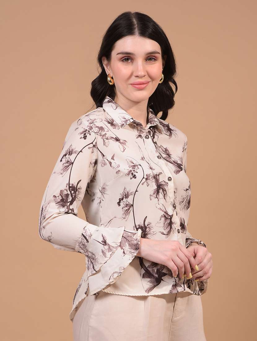 women floral printed collared regular shirt - 21934781 -  Standard Image - 2