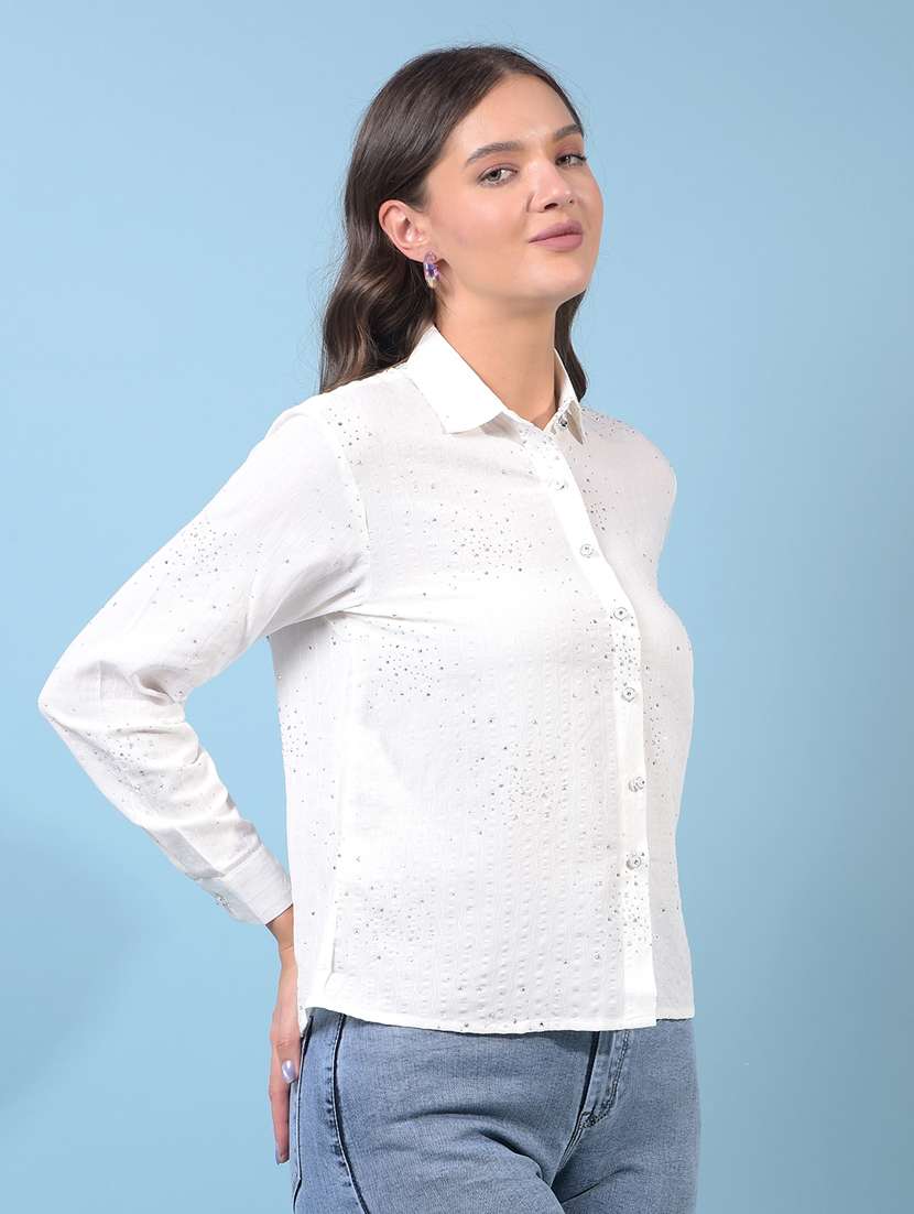 women embellished long sleeve regular shirt - 21934785 -  Standard Image - 2