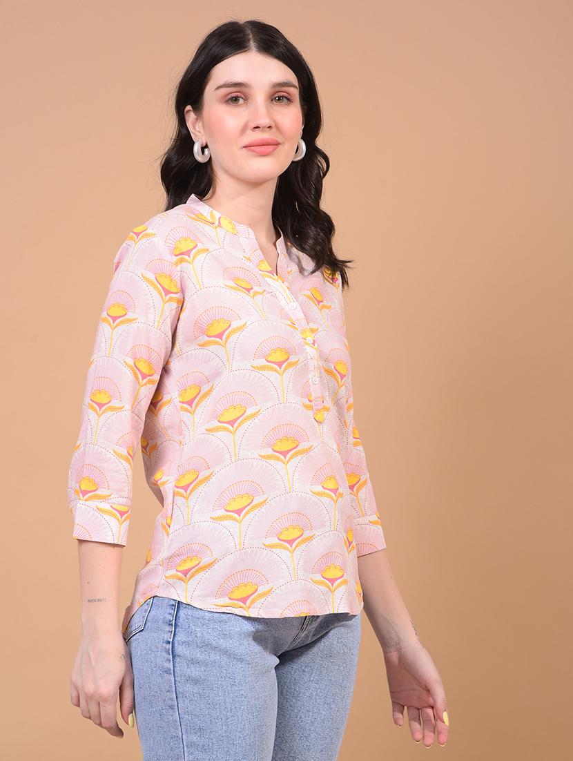 women printed three quarter sleeve regular top - 21934831 - Standard Image - 2