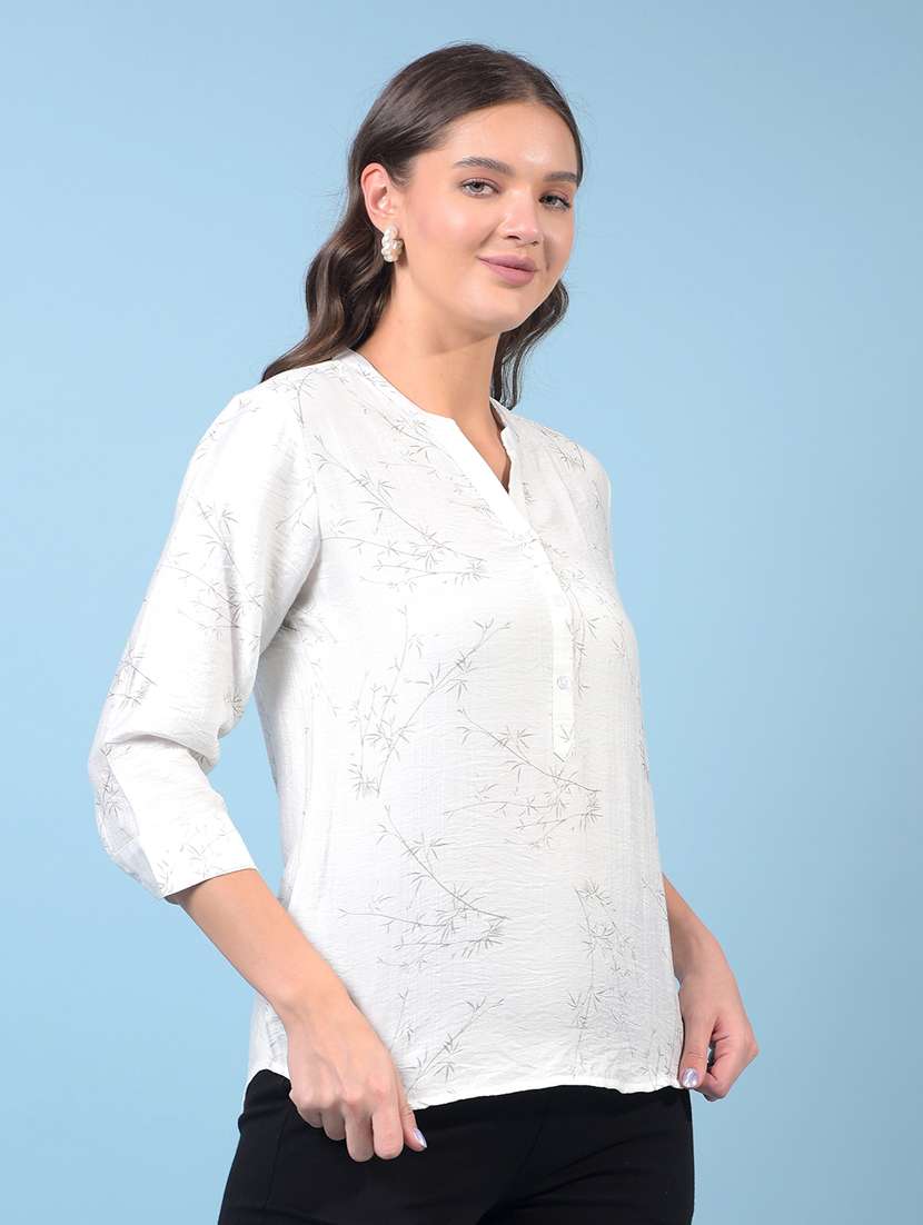 women printed three quarter sleeve regular top - 21934842 - Standard Image - 2