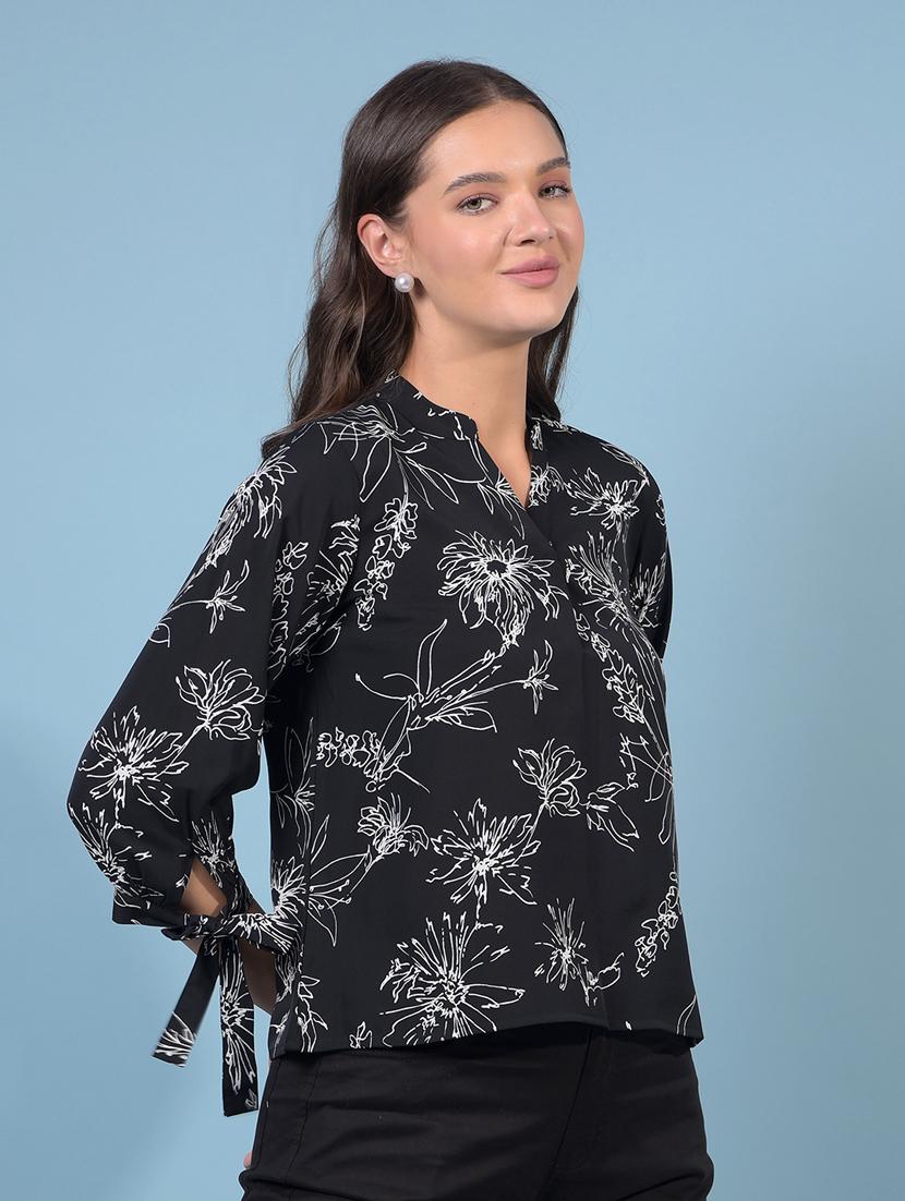 women floral print three quarter sleeve regular top - 21934846 - Standard Image - 2