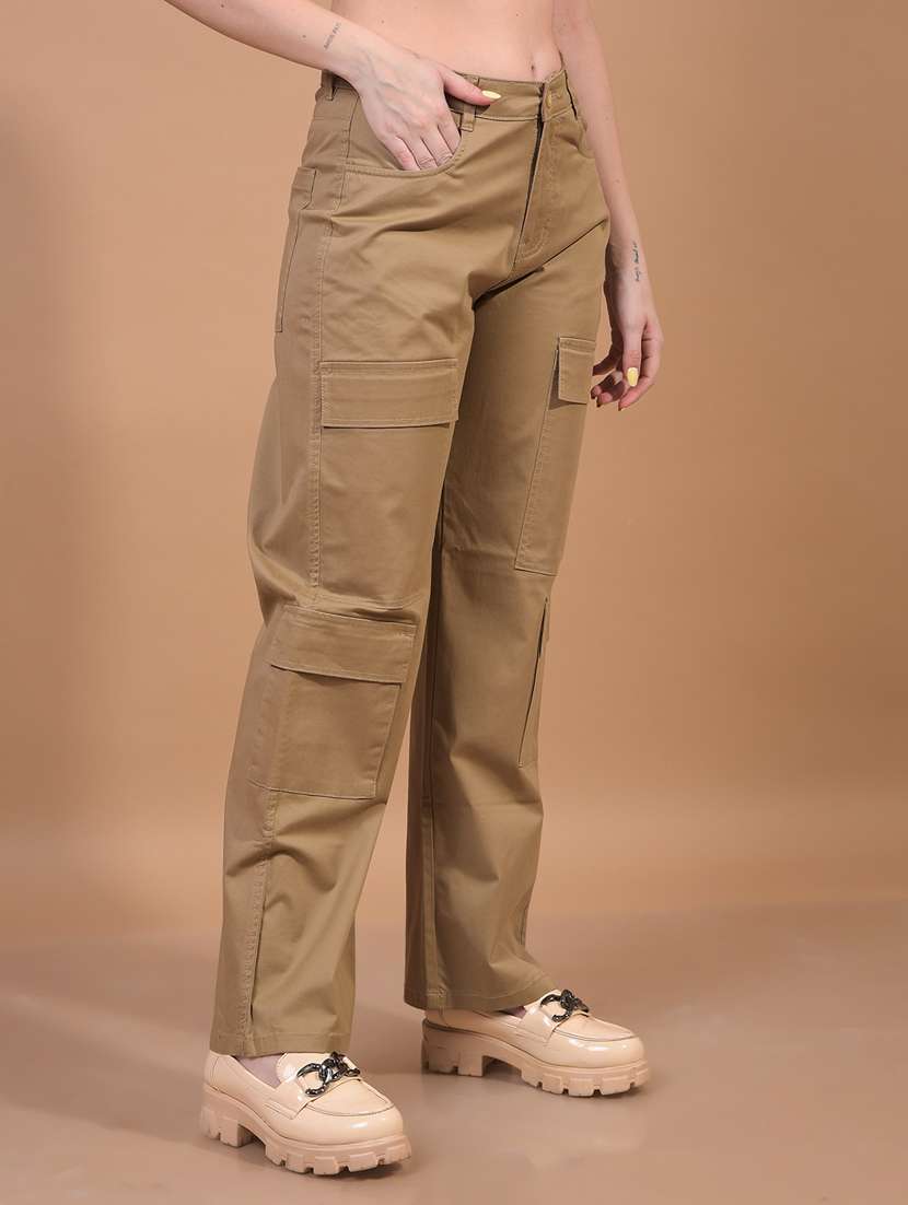 women solid mid rise cargo - 21934856 -  Standard Image - 2