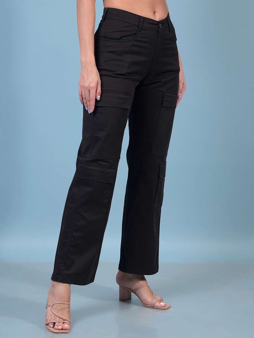 women solid mid rise cargo - 21934859 -  Standard Image - 2