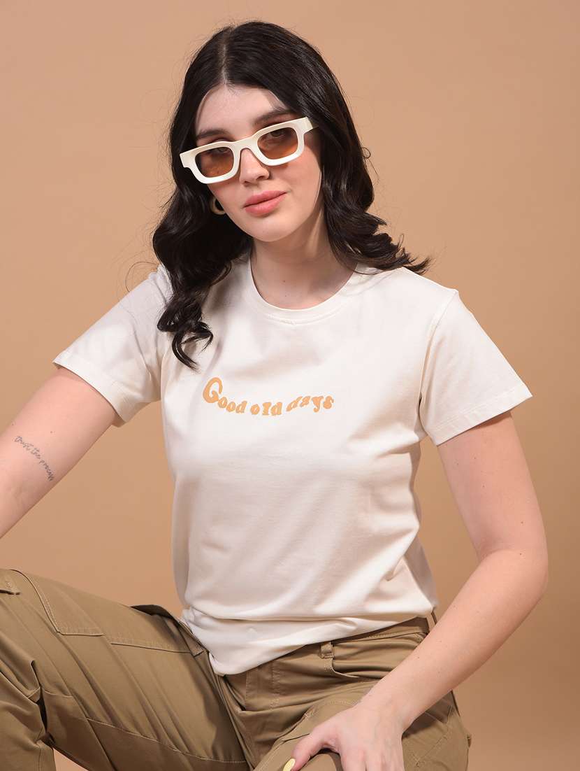 women printed short sleeve regular fit t-shirt