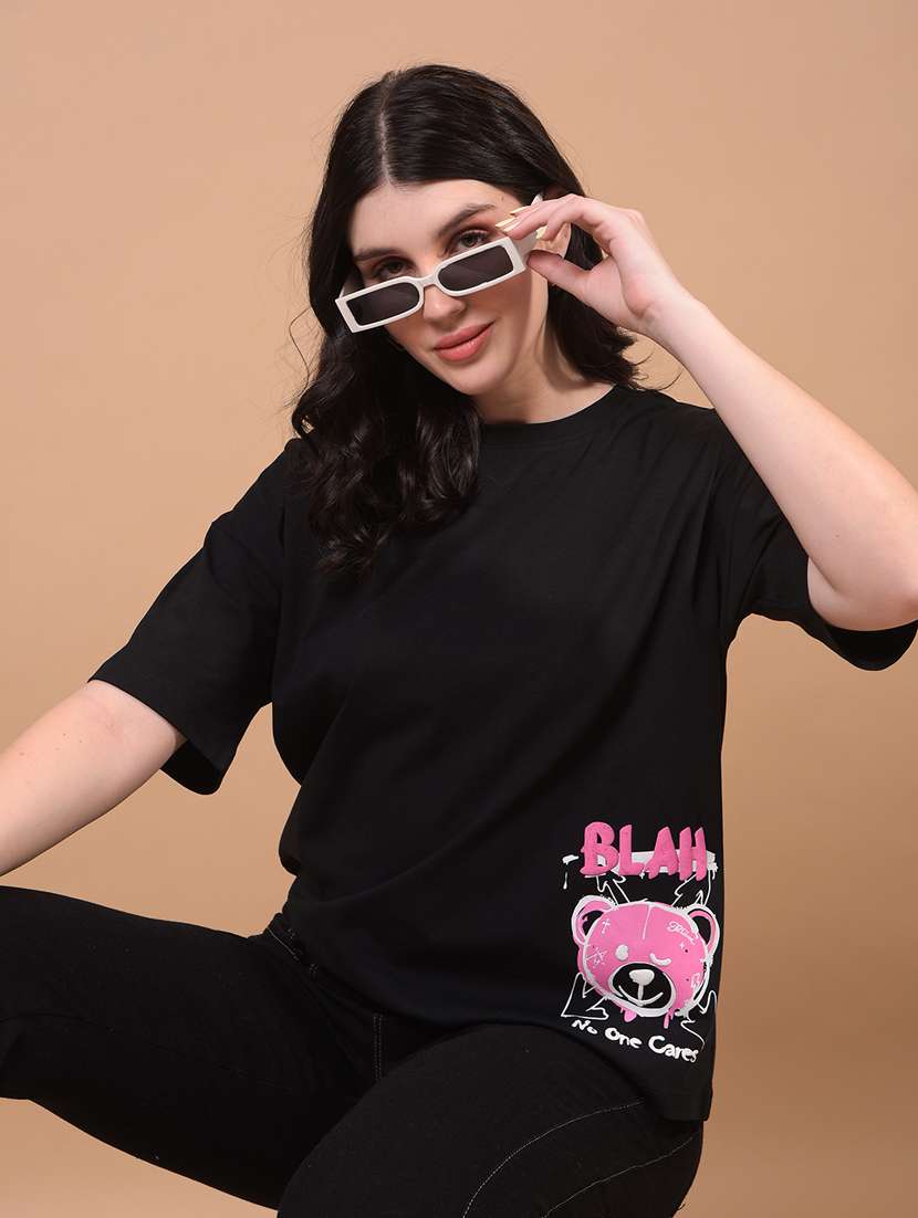 women printed short sleeve loose fit t-shirt