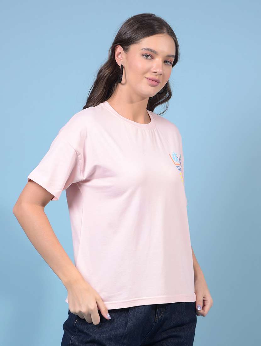 women printed short sleeve loose fit t-shirt - 21934875 -  Standard Image - 2