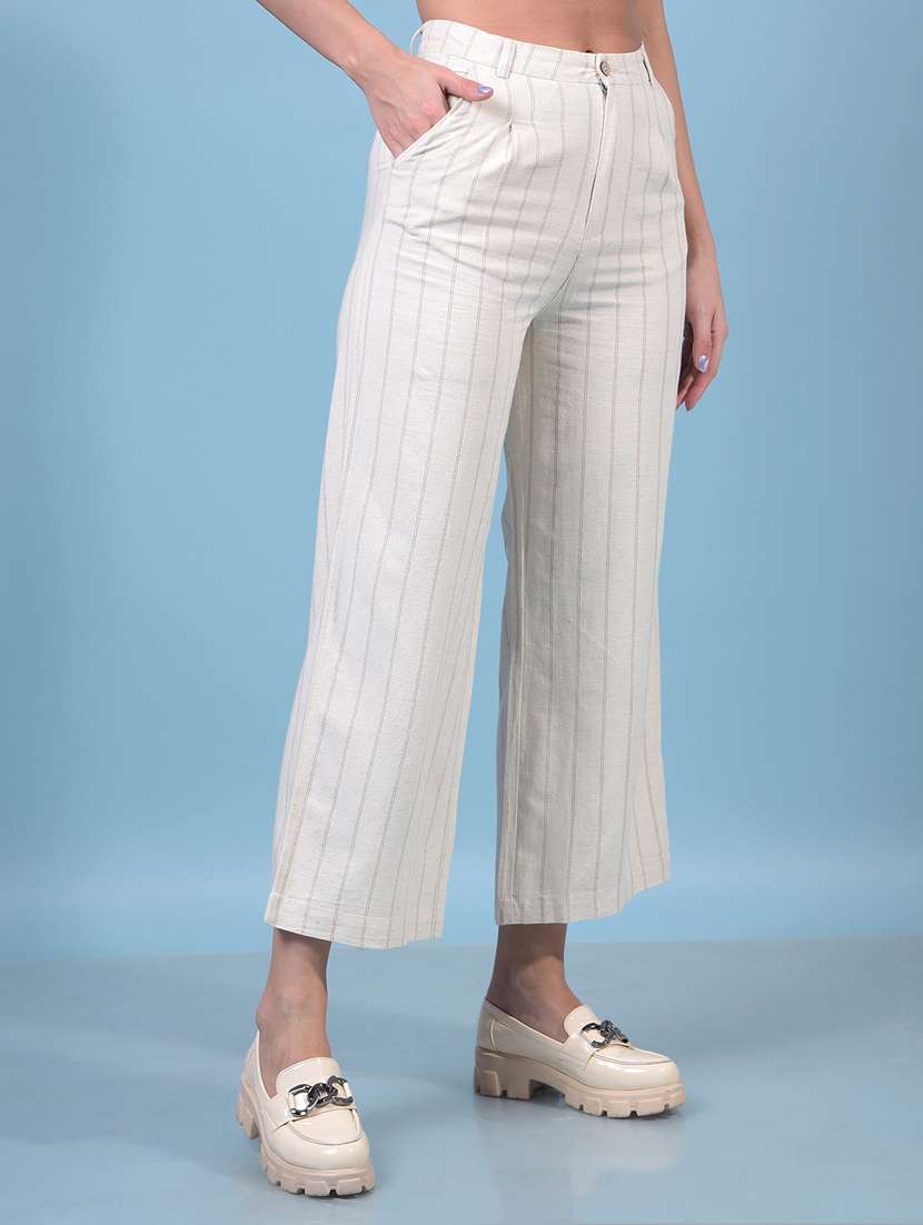 women striped mid rise wide leg trouser - 21934891 -  Standard Image - 2