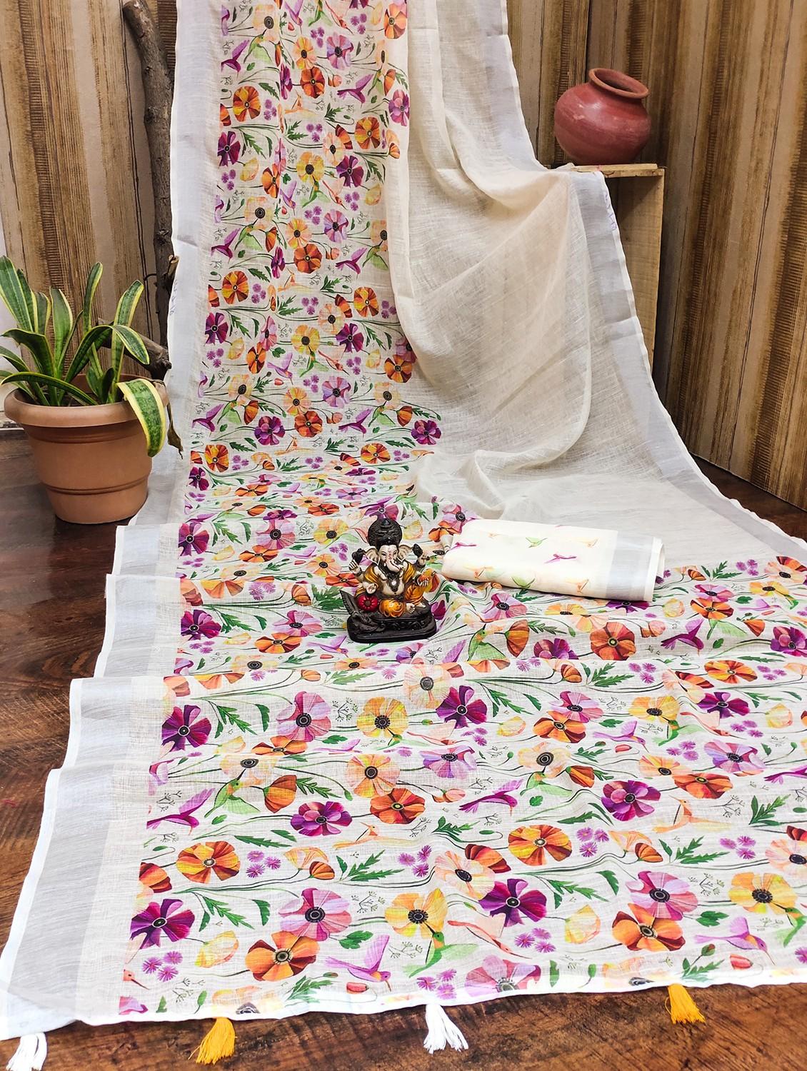 women printed casual wear saree with blouse - 21935003 - Standard Image - 2