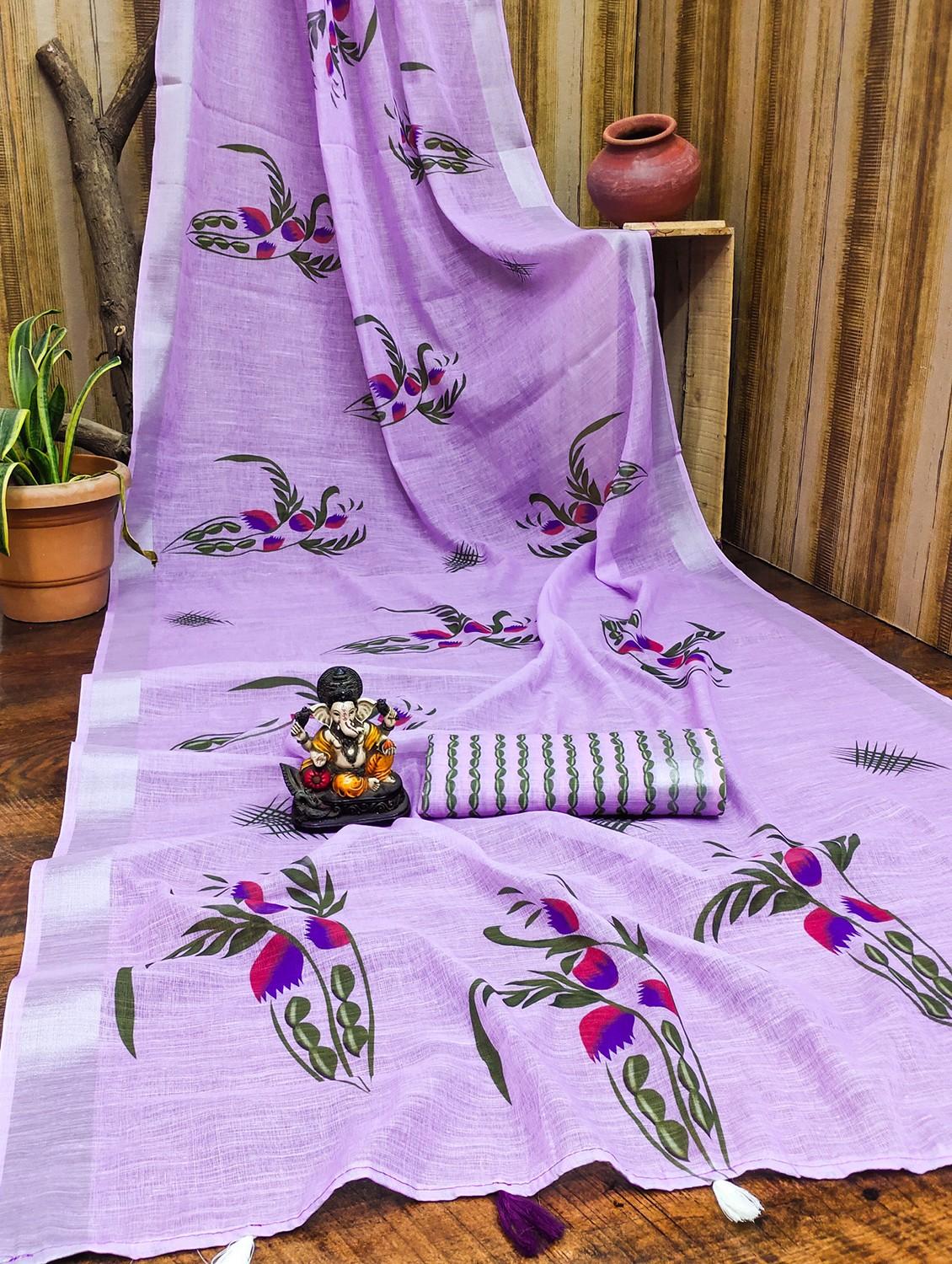 women printed casual wear saree with blouse - 21935009 - Standard Image - 2